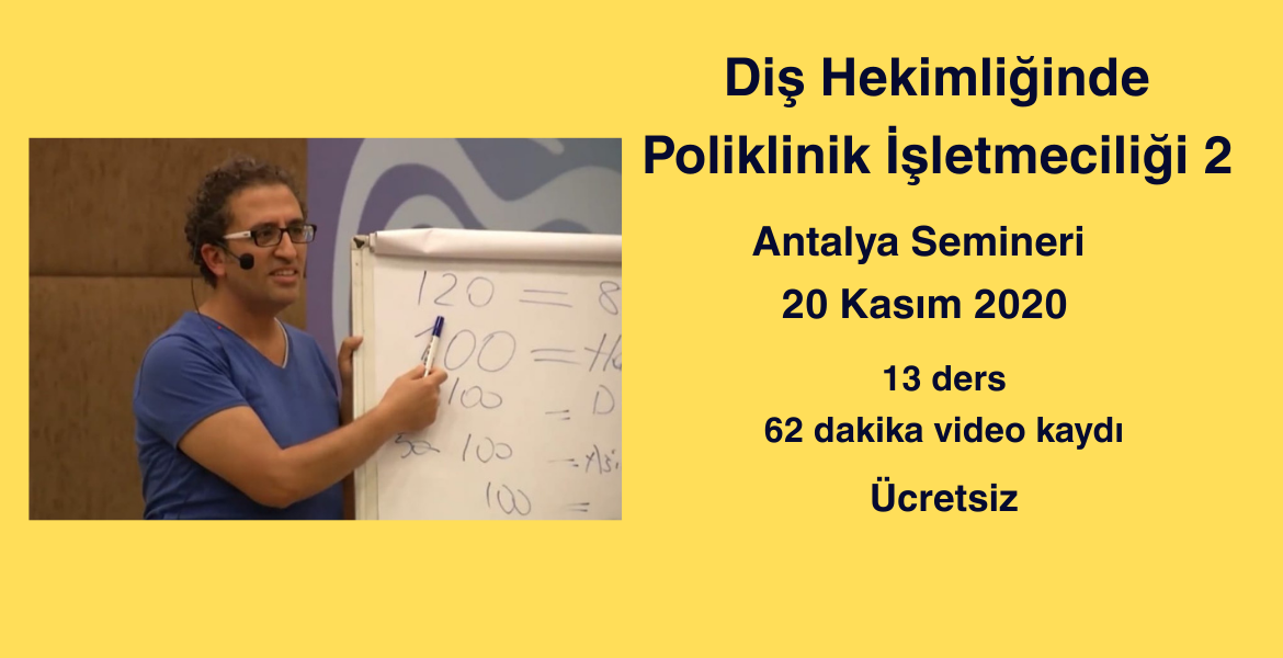 Poliklinik İşletmeciliği 2 - Antalya 20 Kasım 2020
